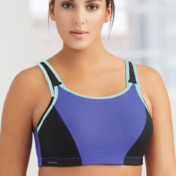 Set of 3! 46C Glamorise SPORT Bra (DOUBLE-LAYER) Wicking (UNDERWIRED) PURPLE NEW - Picture 7 of 15